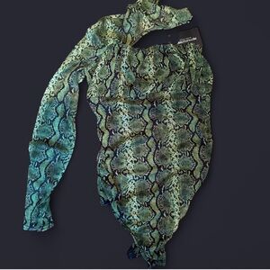 Green Snake Print Reptile bodysuit